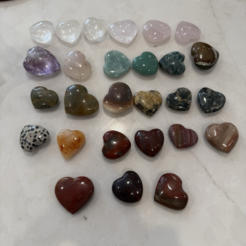 Heart/Puffy Heart Polished Stones And Healing Crystals Sold Individually LOT #3